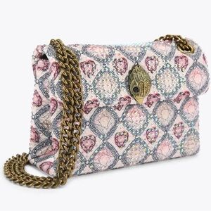 Kurt Geiger Pink Jeweled Crossbody “The Mini Kensington” with Gold Chain NWT